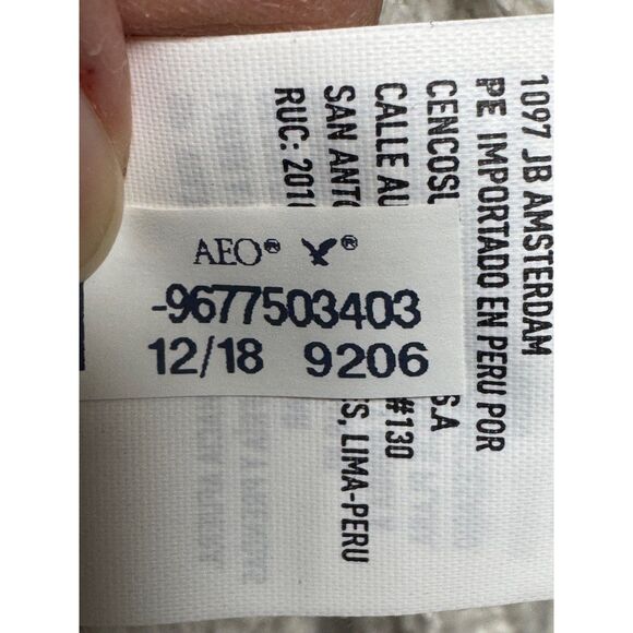 AMERICAN EAGLE Knit Fringe Sweater Poncho, Light Gray, One Size - Picture 12 of 12